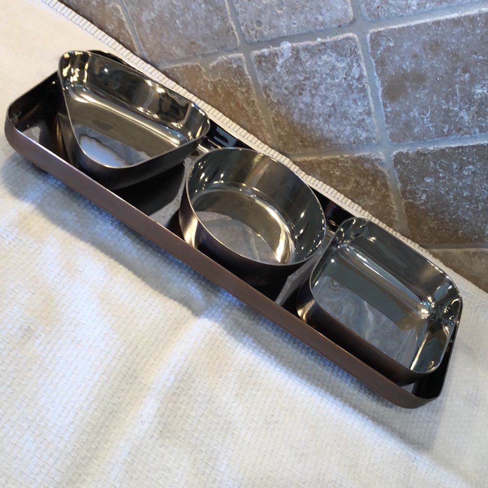 Serving set - 3 bowls and tray